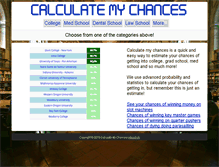 Tablet Screenshot of calculatemychances.com